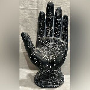 Mystical Black Hand Sculpture  & palmistry hand